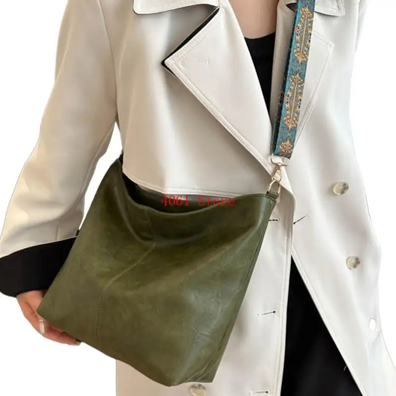 

PU Leather Shoulder Bag Crossbody Bucket Bag Large Crossbody Sling Bag