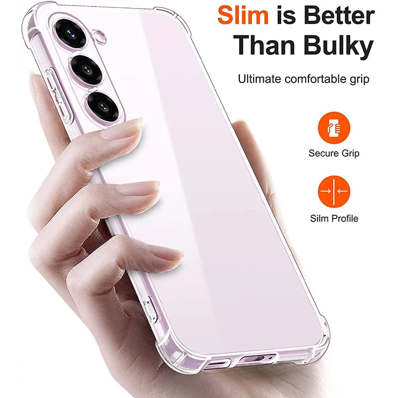 Shockproof Silicone Soft Case For Samsung Galaxy S23 S22 S21 S20 Note 20 Ultra S10 S9 S8 10 Plus 9 8 Clear Ultra Thin Back Cover