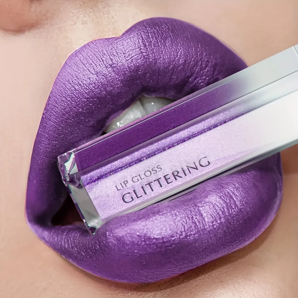 グリッターリップグロス メタリックシャイン、防水、長持ち、べたつかない、パーティー、クラブ、フェスティバルメイク、ギフトアイデア
