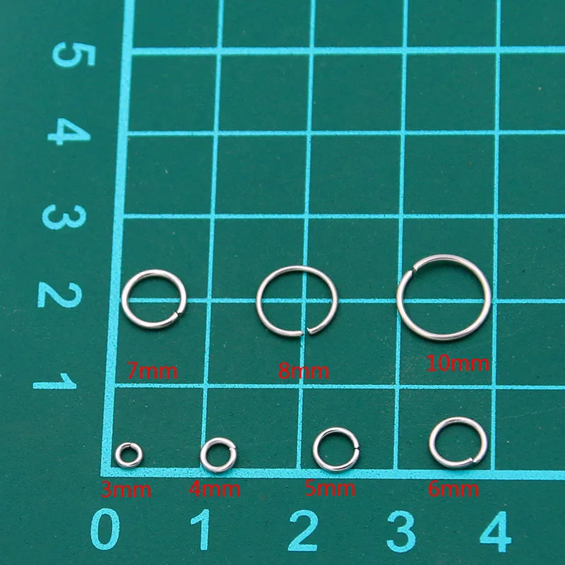 100PCS 9 Size Stainless Steel Open Ring For DIY Necklace Bracelet Chain Fashion Jewelry Making Findings