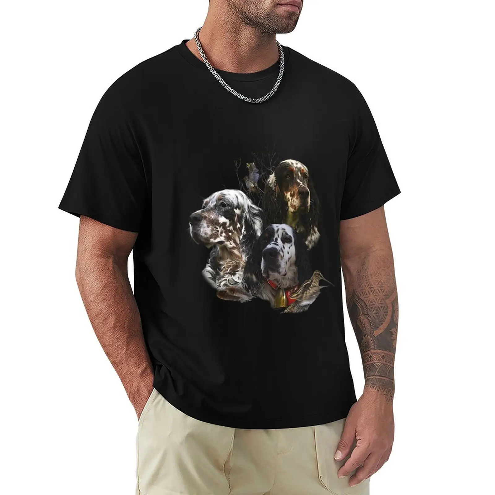 English Setter , Woodcock Hunting Season T-Shirt Stain Resistant Casual Tee