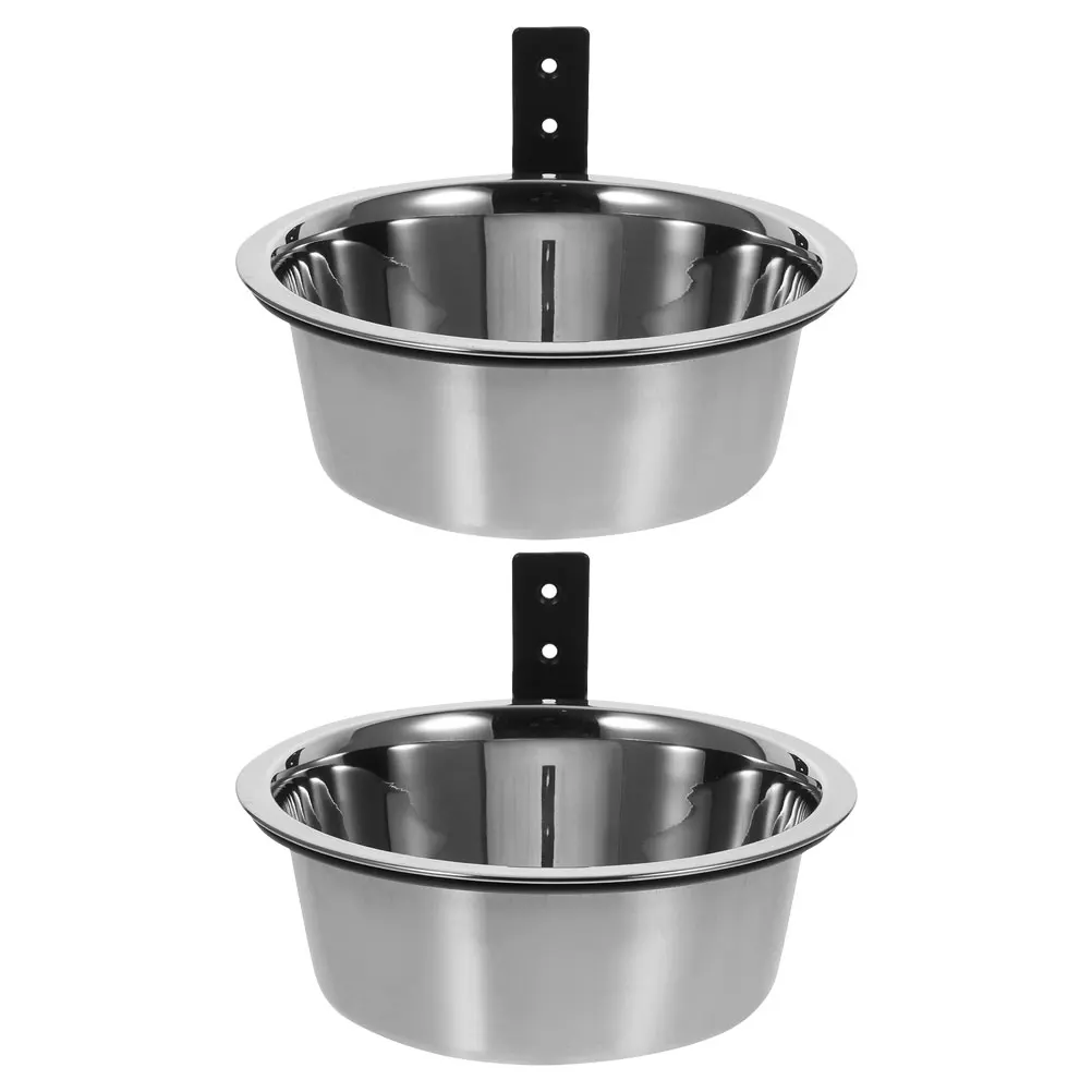 

2 Sets Wall Mounted Dog Bowl Hanging Chicken Coop Bowls Water Elevated Food and Feeder Feeding Split Pet Dish