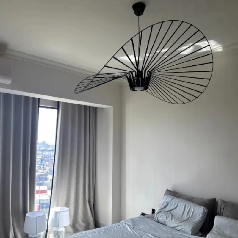 

Nordic Straw Hat Pendant Lamp, French Fabric Restaurant, Artistic and Creative Living Room, Bedroom Designer, Internet Red Light