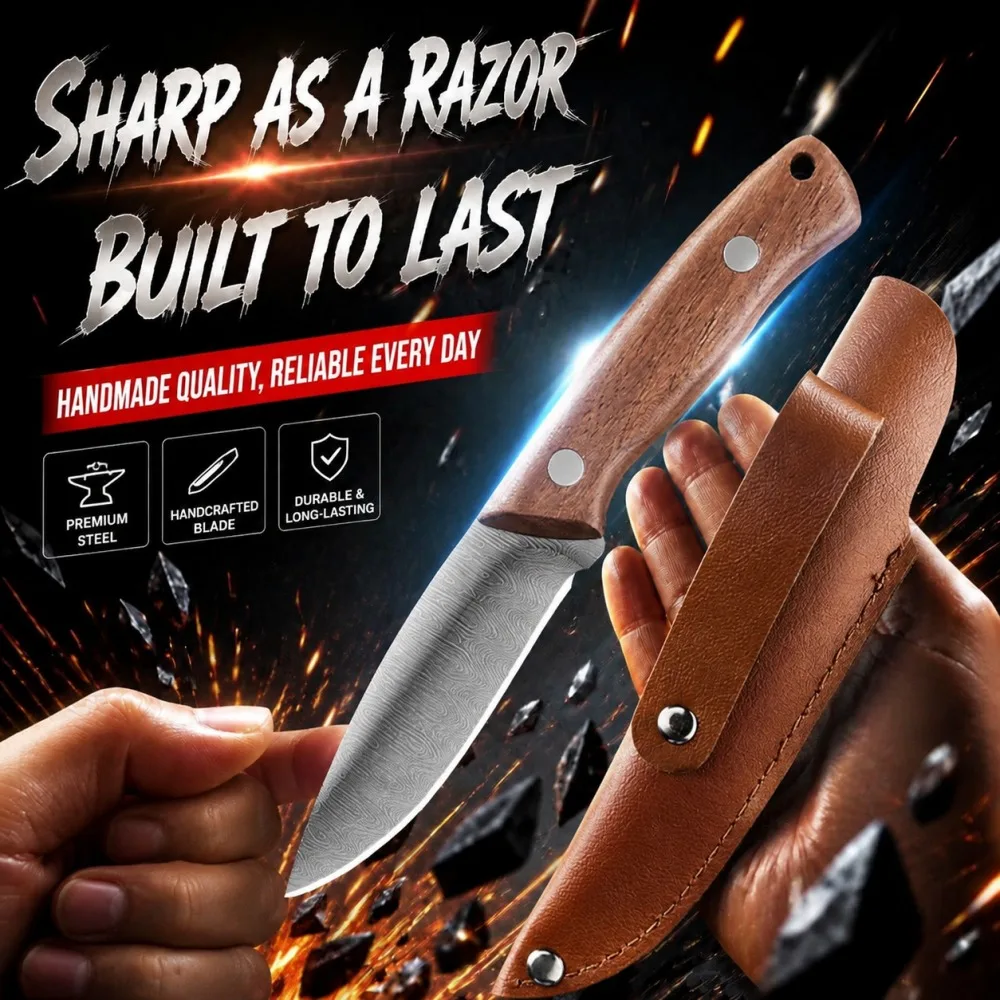 Stainless Steel Cutting Knife Fruit knife Wooden Handle Multi-purpose Knife Western-style Knife Steak knife Barbecue Knife