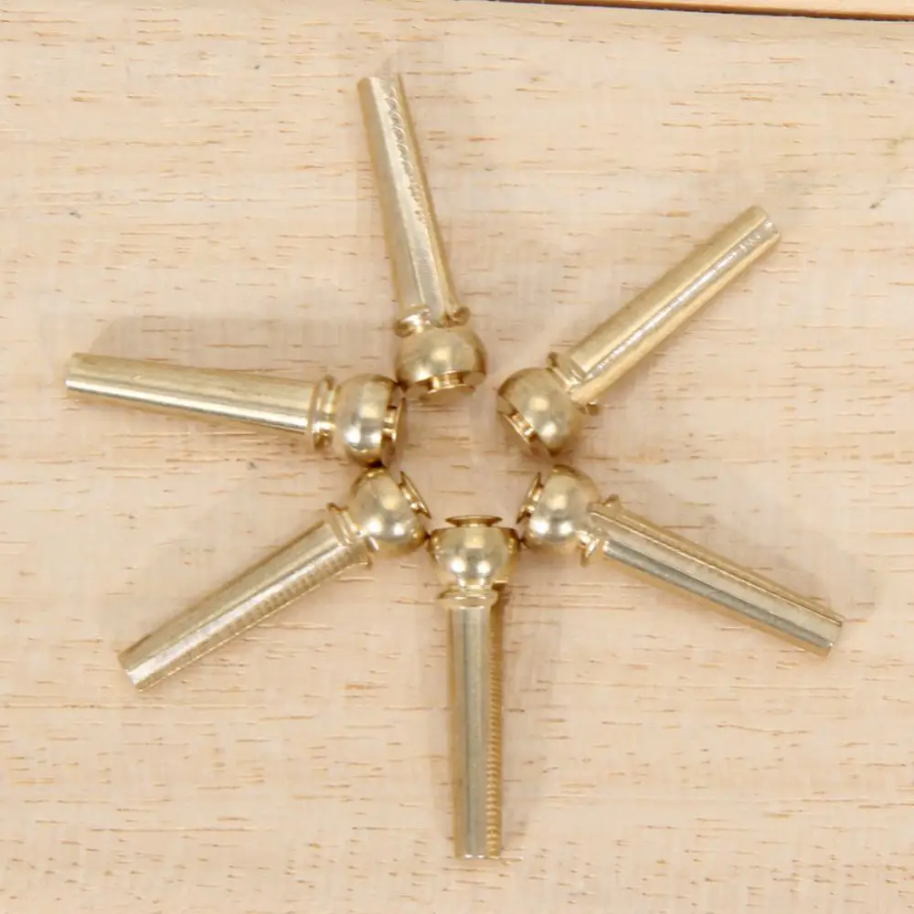 6PCS Acoustic Guitar Bridge Pin Guitar Strings Nail Solid Copper Brass Musical Stringed Instruments Guitar Parts Nylon Strings