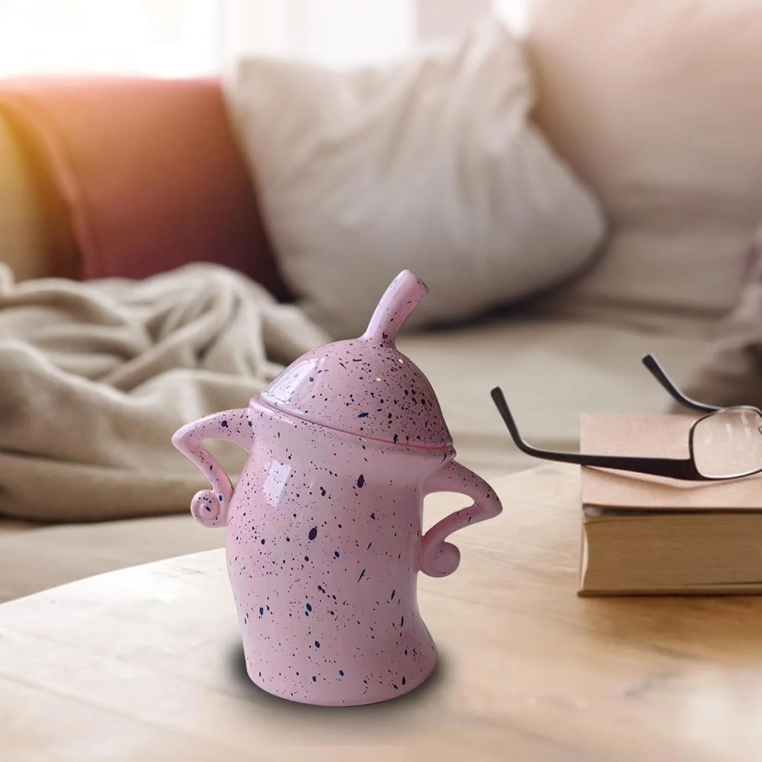 Drop Resistant PVC Creative Ceramic Canister, Multi Purpose Food  Jar with  for  & Office ()