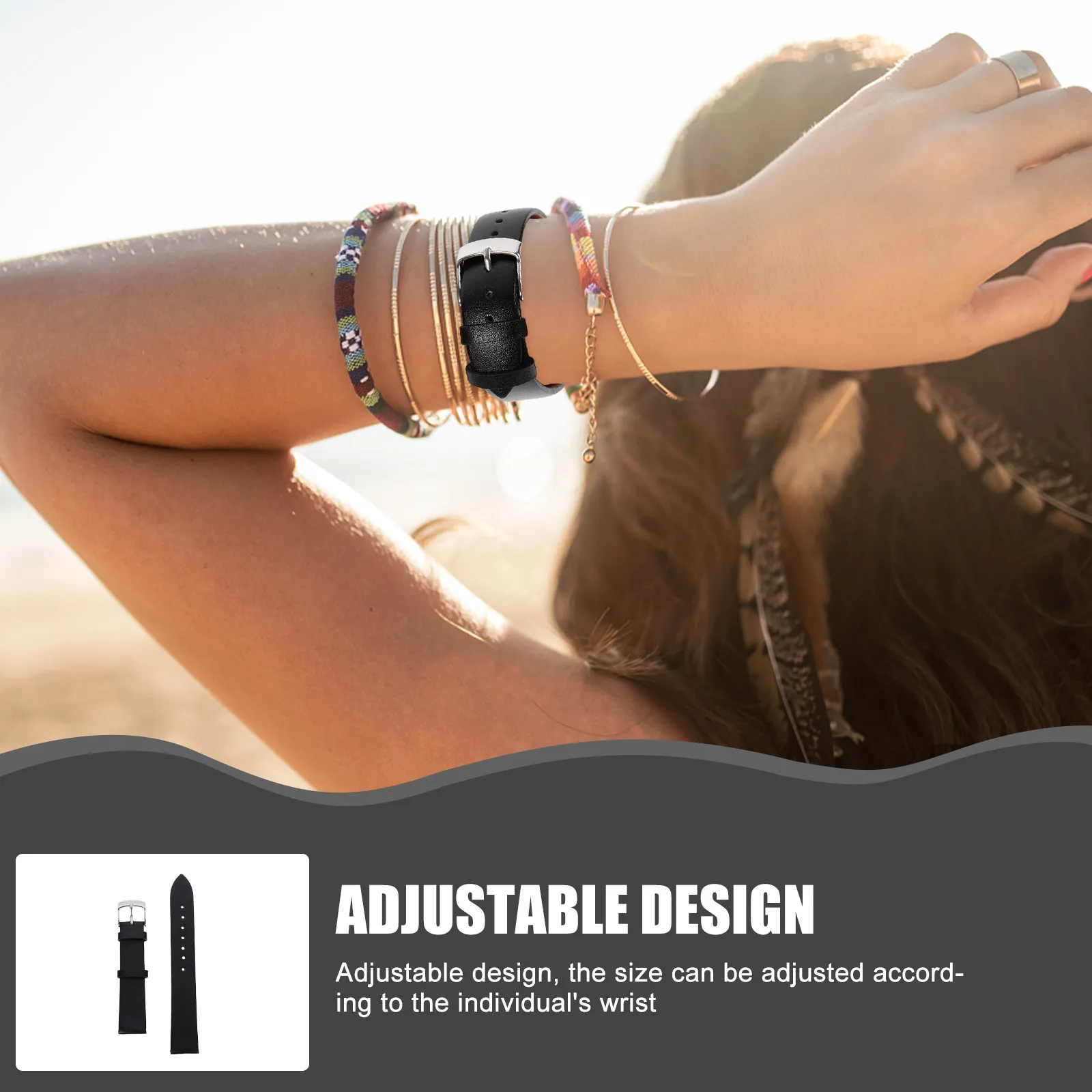1Set Red Watchband Replaceable Wear-Resist Adjustable Comfortable Strap Perfect for Sports Work Travel