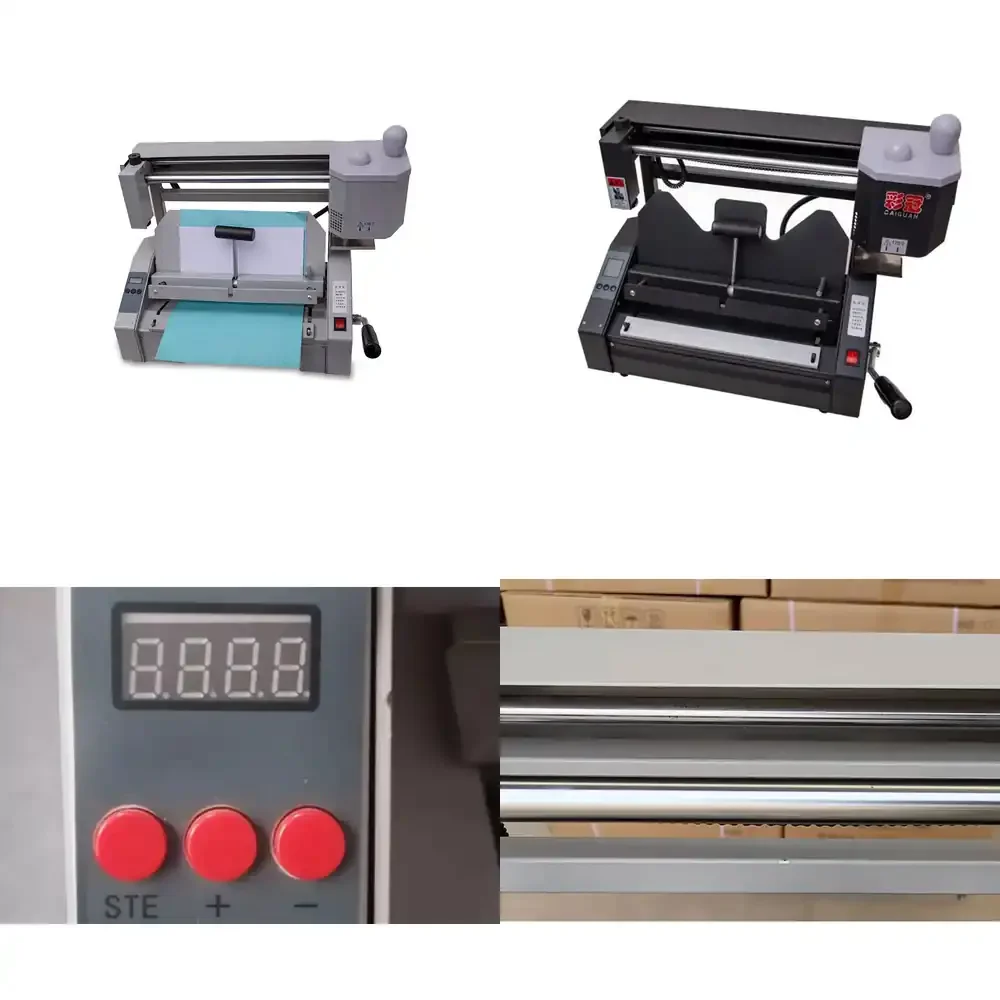 Office Equipment Low Price Desktop Binding Machine A4+ Electric Glue Binder With Indentation