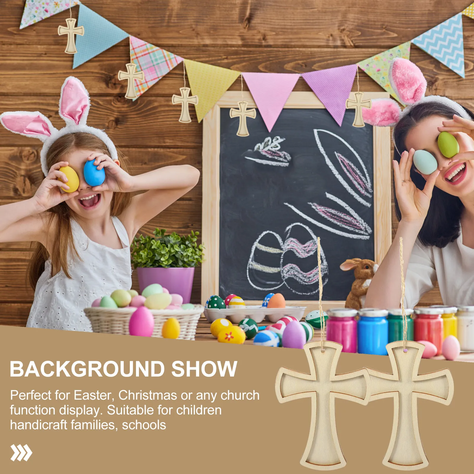 

Набор деревянных заготовок для вырезания крестов, премиум-класса, с гладкими краями, безопасные, для самостоятельной росписи, заготовки из дерева, подвесные украшения для детей