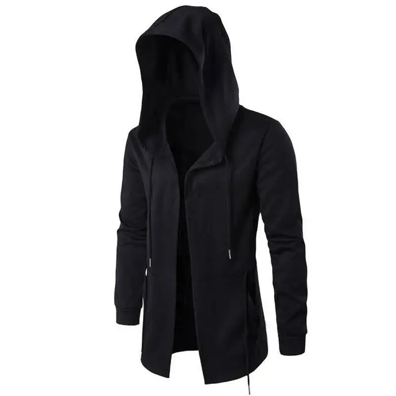 

Длинные дизайнерские толстовки, модная толстовка в стиле хип-хоп, уличная одежда, черное платье, пальто, мужской плащ с капюшоном, мантия, толстовка 5XL, толстовки