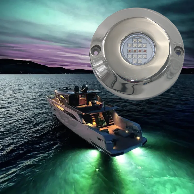 Imagem -02 - Luz Subaquática Marinha Ip68 Submersível Iluminação Led para Piscina Iate Acessórios de Barco dc 12v 60w 316l Aço Inoxidável