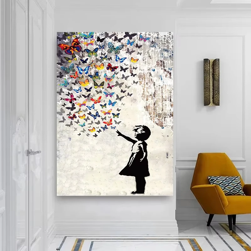 Neu eingetroffen: Malen nach Zahlen Set – Schmetterlingsmädchen auf Leinwand, ungerahmt, DIY-Kunstwerk für die Wanddekoration zu Hause