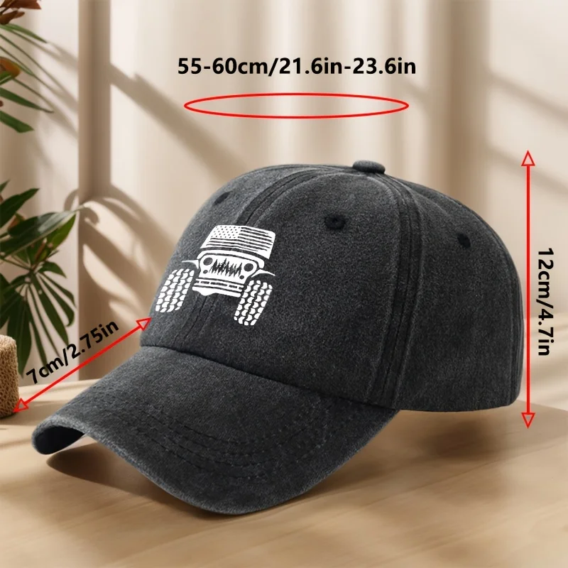 Soft Off-Road Vehicle Baseball Cap | Vintage Washed, Sweat-Absorbent Adjustable Sports Cap
