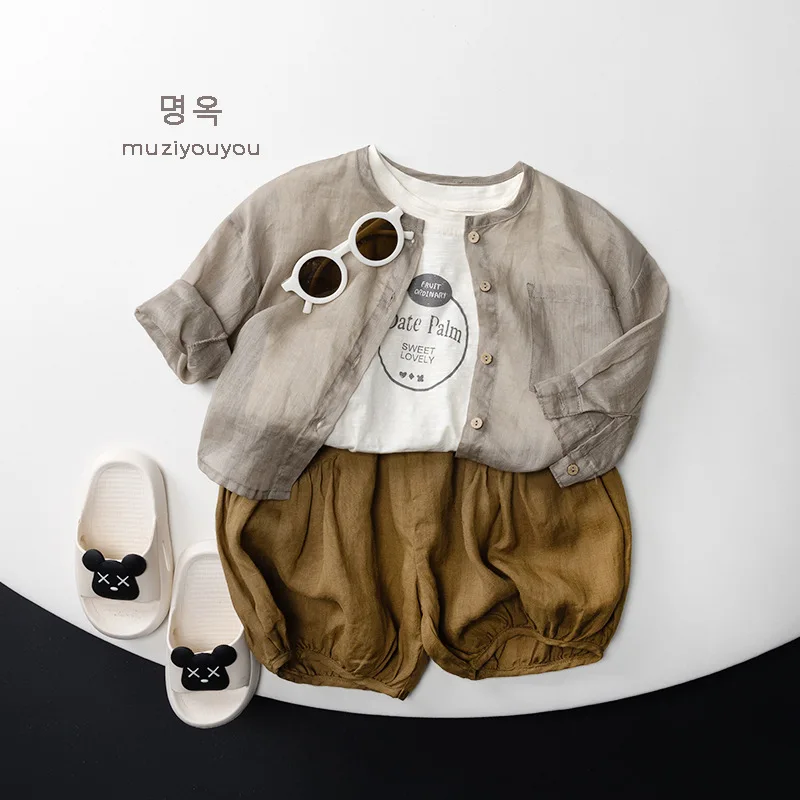 

2025 Summer New Children Long Sleeve Coat Girls Sunscreen Jacket Thin Breathable Baby Boys Cardigan Kids Solid Versatile Coat