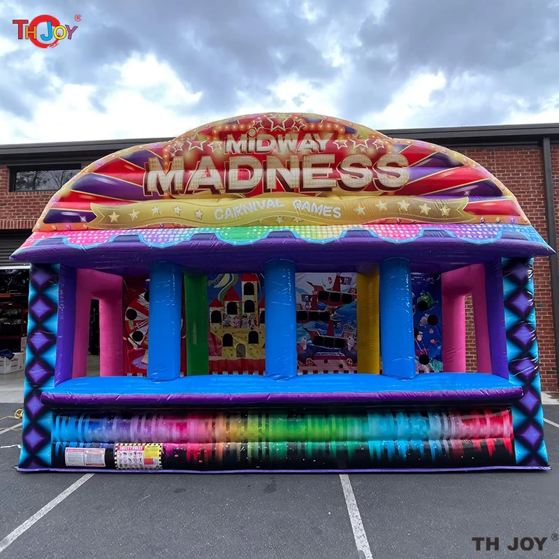 Outdoor Inflatable Grand Carnival Booth For Carnival 4 In 1 Game Fair Stand Concession Tent