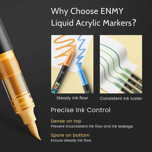 Imagen 2 del producto Juego de marcadores de pintura acrílica: punta de pincel para tela, lienzo, madera, cerámica y vidrio, manualidades y huevos de Pascua