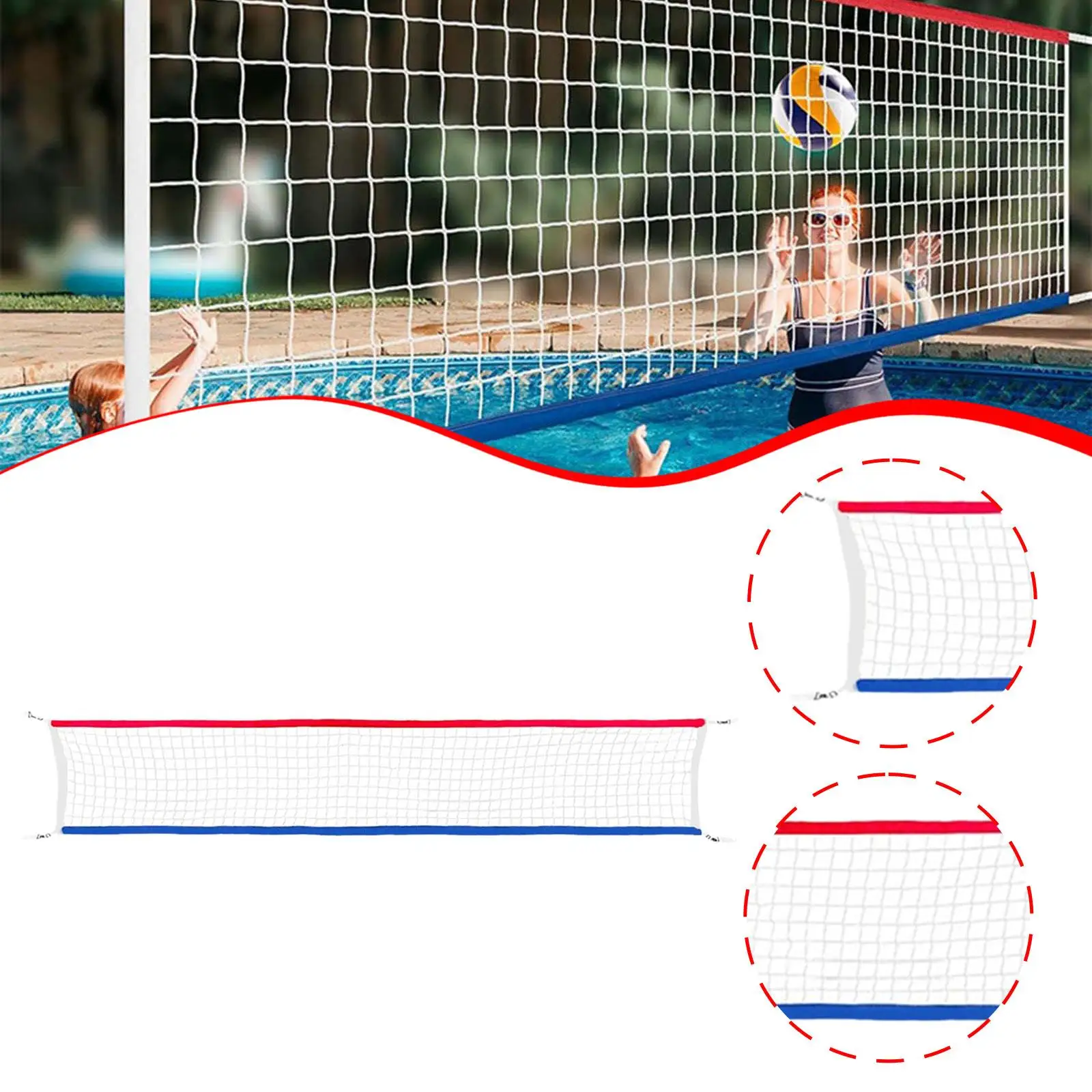 Volleyball Net Only Practice Professional Easy Setup with Storage Bag Foldable White PE Net Replacement for Outdoor Activities