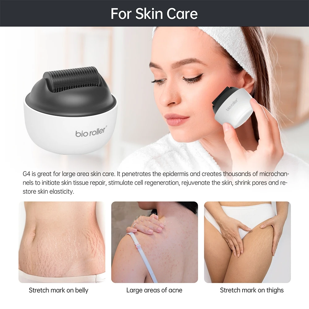 Bio G4 Derma Roller Microneedle 1200pin Rvs Naald voor Anti Acne Littekens Verwijderen Rimpel Fijne Lijn Baard Haargroei