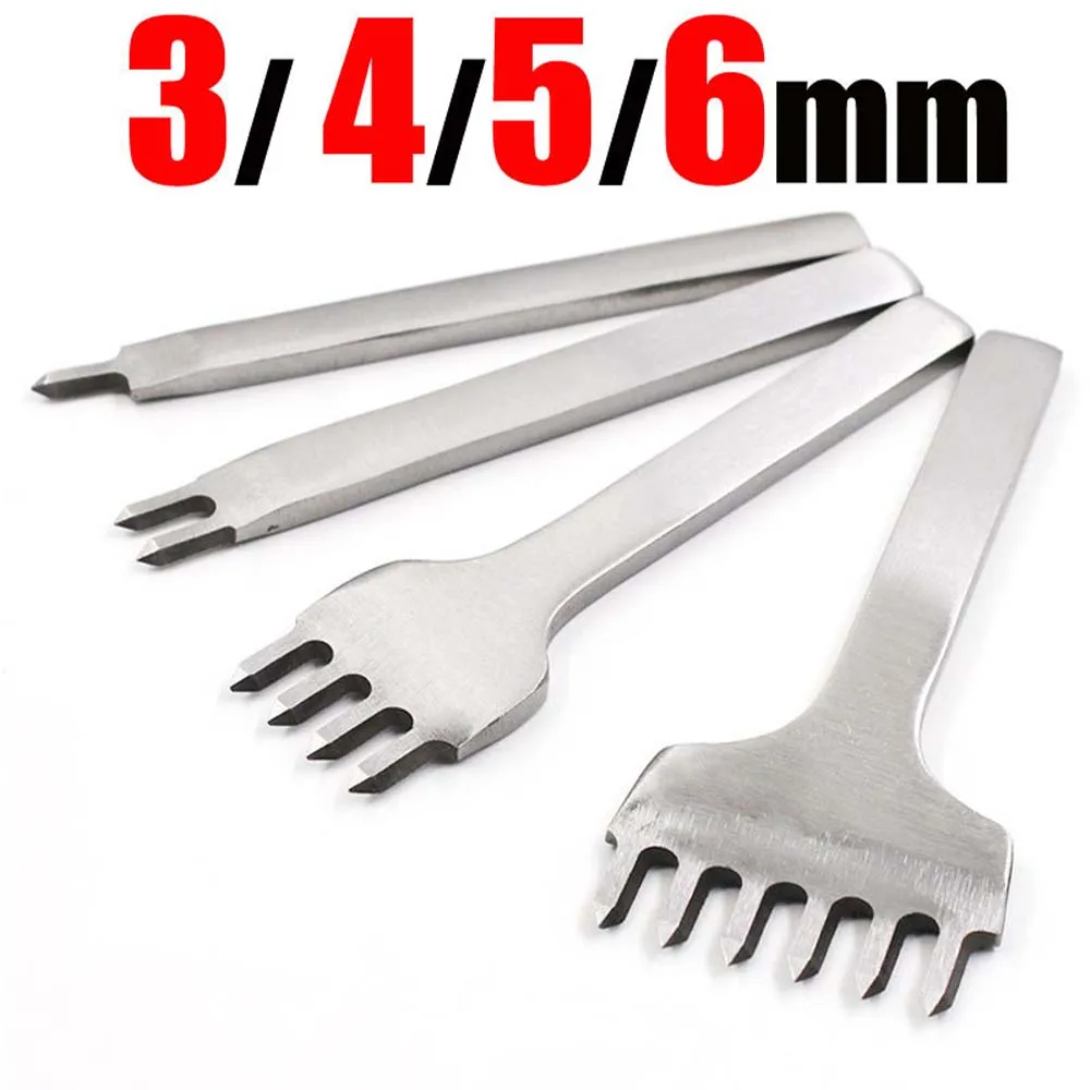 NEUE 3/4/5/6mm Abstand Punch Werkzeug Für Leder Locher Werkzeug Schnürung Nähen Nähen DIY Leder Handwerk Werkzeuge 1/2/4/6 Prong