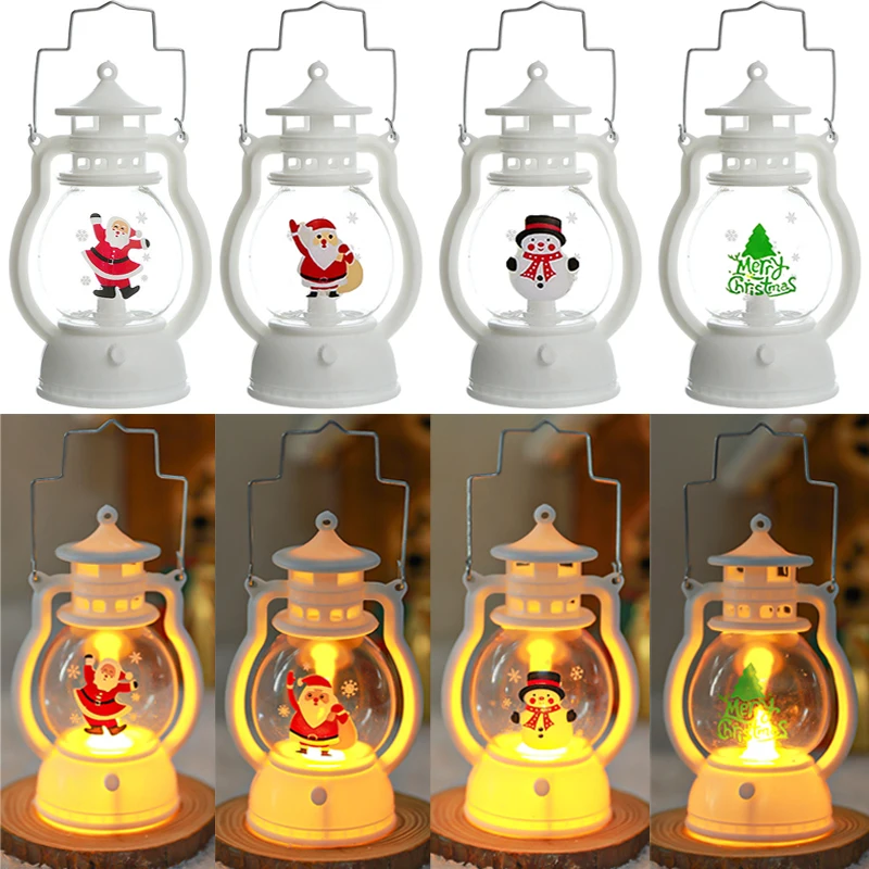 

Santa Claus Snowman Lantern Merry Christmas Night Light Oil Lamp Decor For Home Christmas Tree Ornaments Xmas Gift New Year 2024