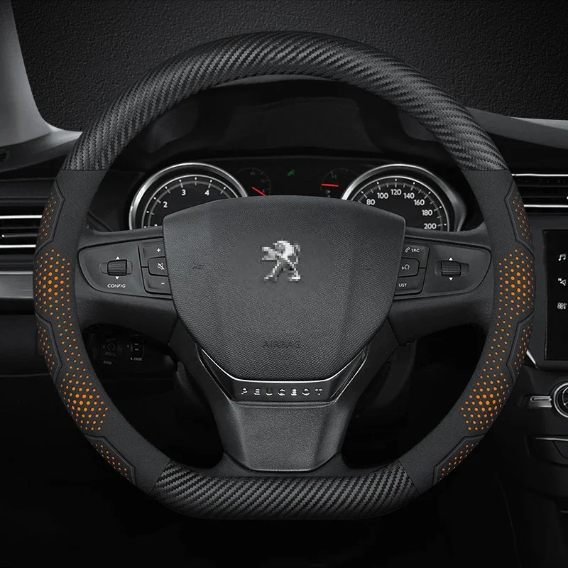 Car Steering Wheel Cover For Peugeot GT-Line 106 107 206 207 208 301 307 308 406 407 408 508 607 2008 3008 4008 5008 RCZ Rifter