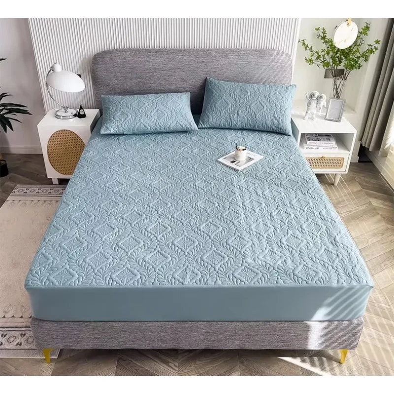 

Waterproof Thicken Mattress Pad Protector Breathable Durable Fitted Sheet Bed Cover Quilted Embossed 150x200 180x200 200x220