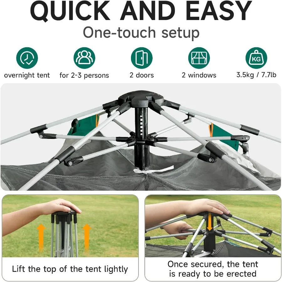 Barraca de acampamento 2 3 4 pessoas instantâneas fácil pop up tendas para acampamento leve mochila tenda automática família fácil configuração tenda p