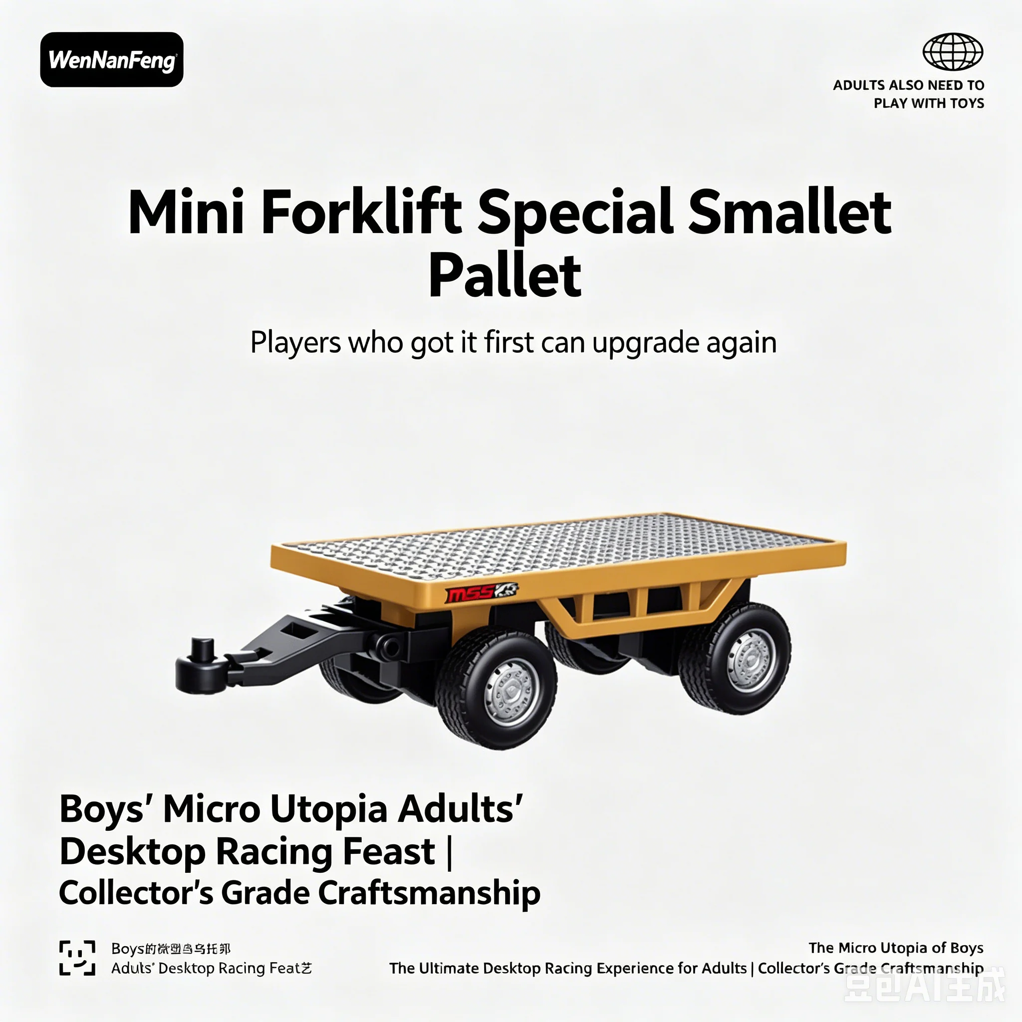 

Cargo Flatbed Trailer mode Micro Desktop boy Toy part for 1:64 Mini Forklift Adults Collector-Grade Craftsmanship