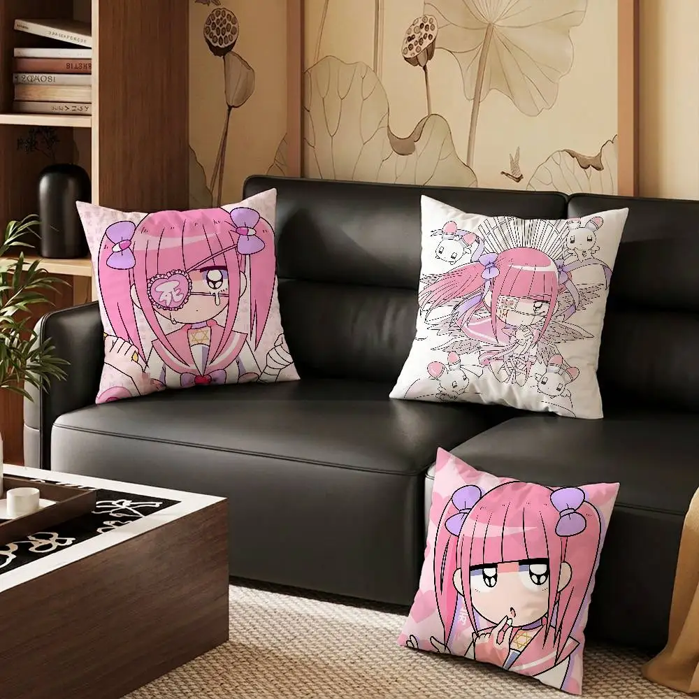 Menhera Chan Girl Pillow Case Pillow Case Living Room Sofa Cushion Cover Suitable For Home Bedroom Room Decoration