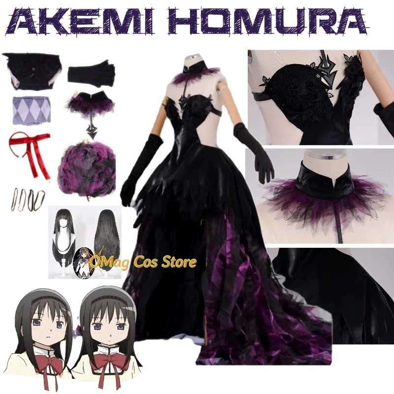

Puella Magi Madoka Magica Akemi Homura Mitakihara Municipal Middle School With Demon God Gown Cosplay Costume Anime Full Of Suit