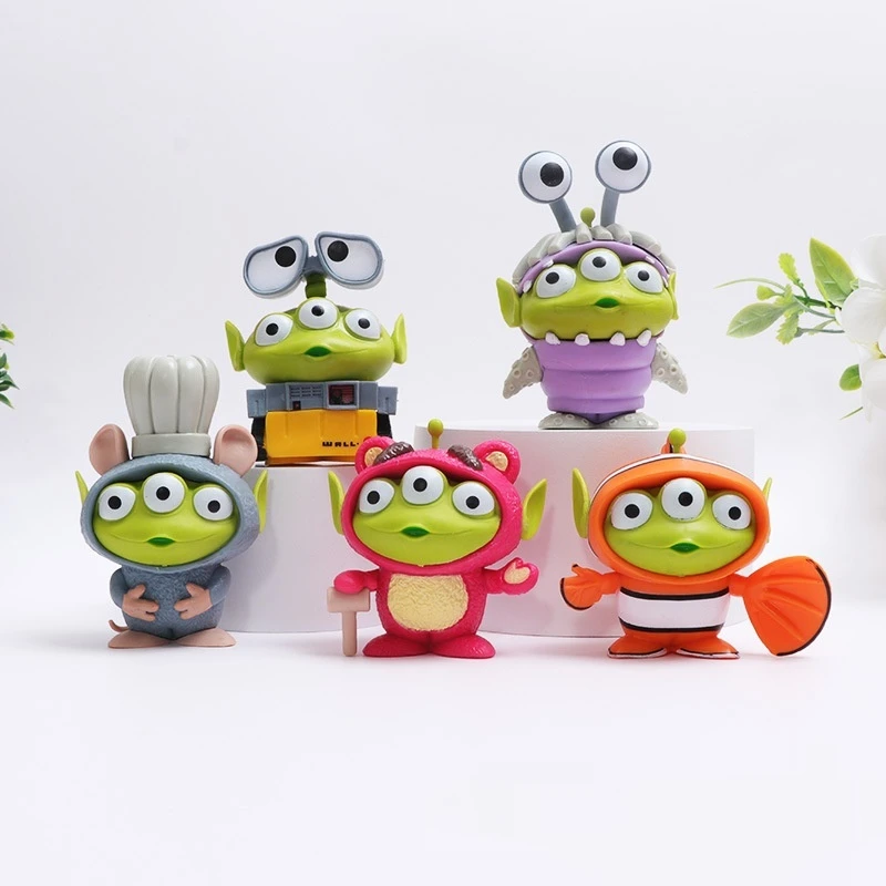 5pcs/Set Beast Kingdom Kawaii Disney Pixar Alien Crossover Series Action Figure Pvc Statue Model Toy Collection Doll Kids Gifts