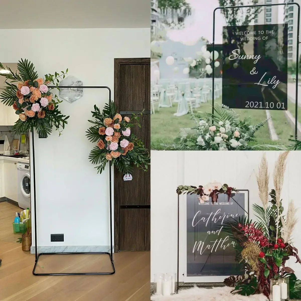 New Arrival Wedding Welcome Arch Party Table Centerpiece Floral Vase Stage Background  Sign Hanging Shelf Flower Balloons Rack