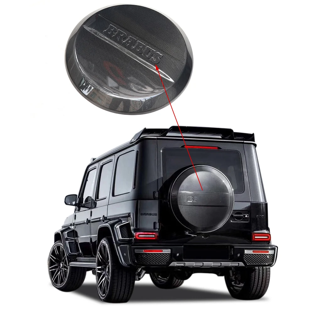 B-rabus Style Dry Carbon Spare Tire Cover W464 For Mercedes-Benz G class G63 G900 W463a Car Tail Hood Accessories 2018-2023