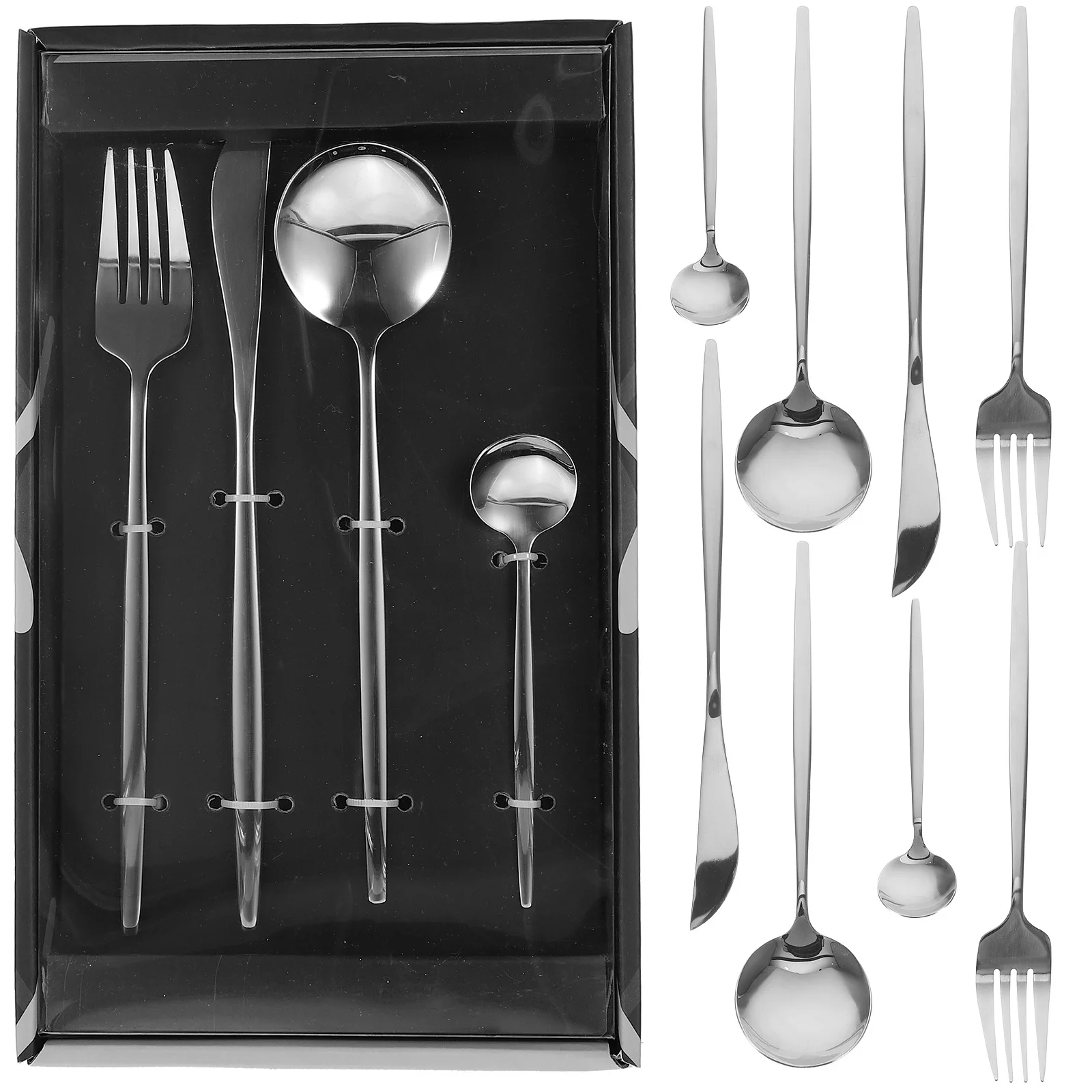 

1Set Exquisite Stainless Steel Cutlery Set Western Food Silverware Fork Spoon Knife Teaspoon Practical Ergonomic Design for Home