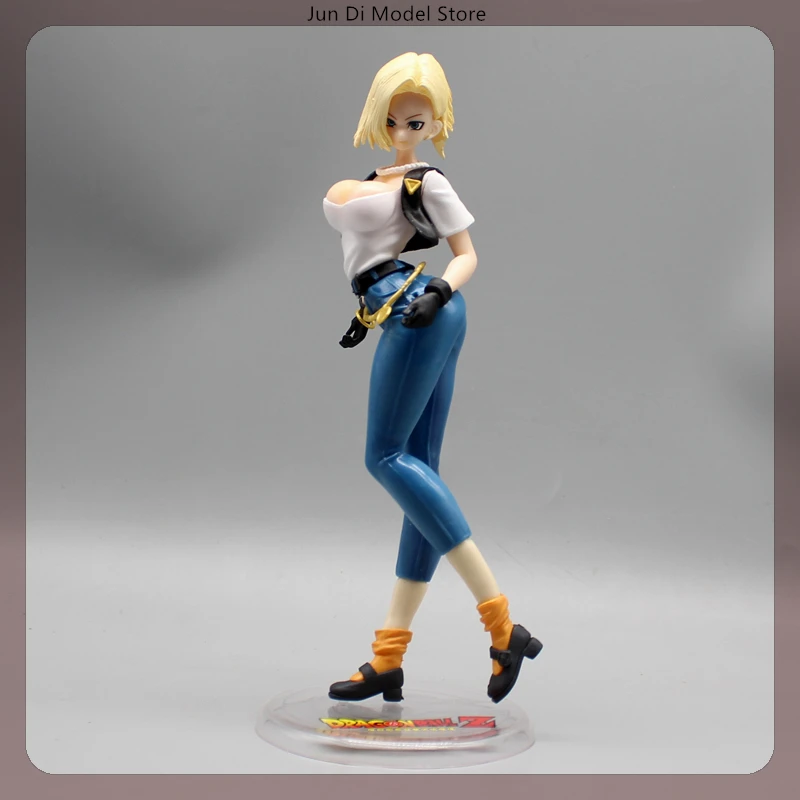 

22cm Dragon Ball Z Android 18 Standing Position Anime Girl Figure Model Statue Collection Desktop Decoration Ornament Toys Gifts