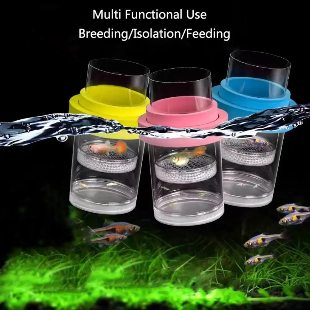 High Quality Plastic Mesh Floating Hatching Box Transparent Detachable Fish Tank Incubator Breeding Chamber Isolation Function