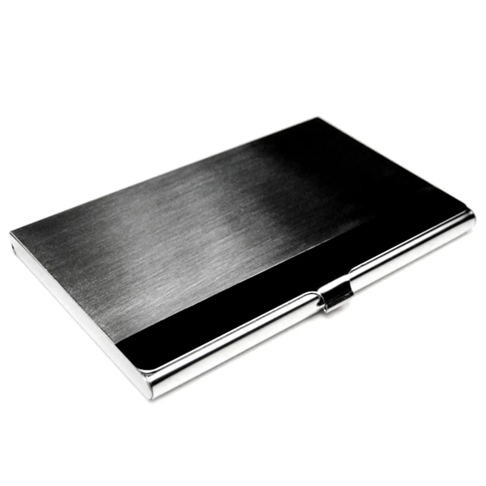 

Stainless Steel Business Card Holder Case Portable Slim Design Fits Blazer Pocket Small Purse Holds About 20 Cards Metal Name