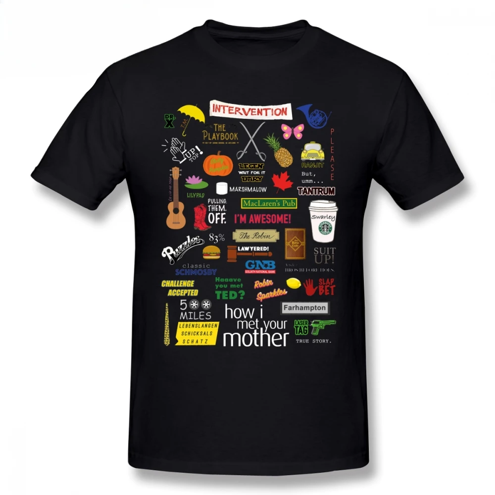 Herren-T-Shirts „How I Met Your Mother“-T-Shirt aus Baumwolle, große Grafik, niedlicher Strand, neu eingetroffen, runder Kragen, schweres, informelles T-Shirt