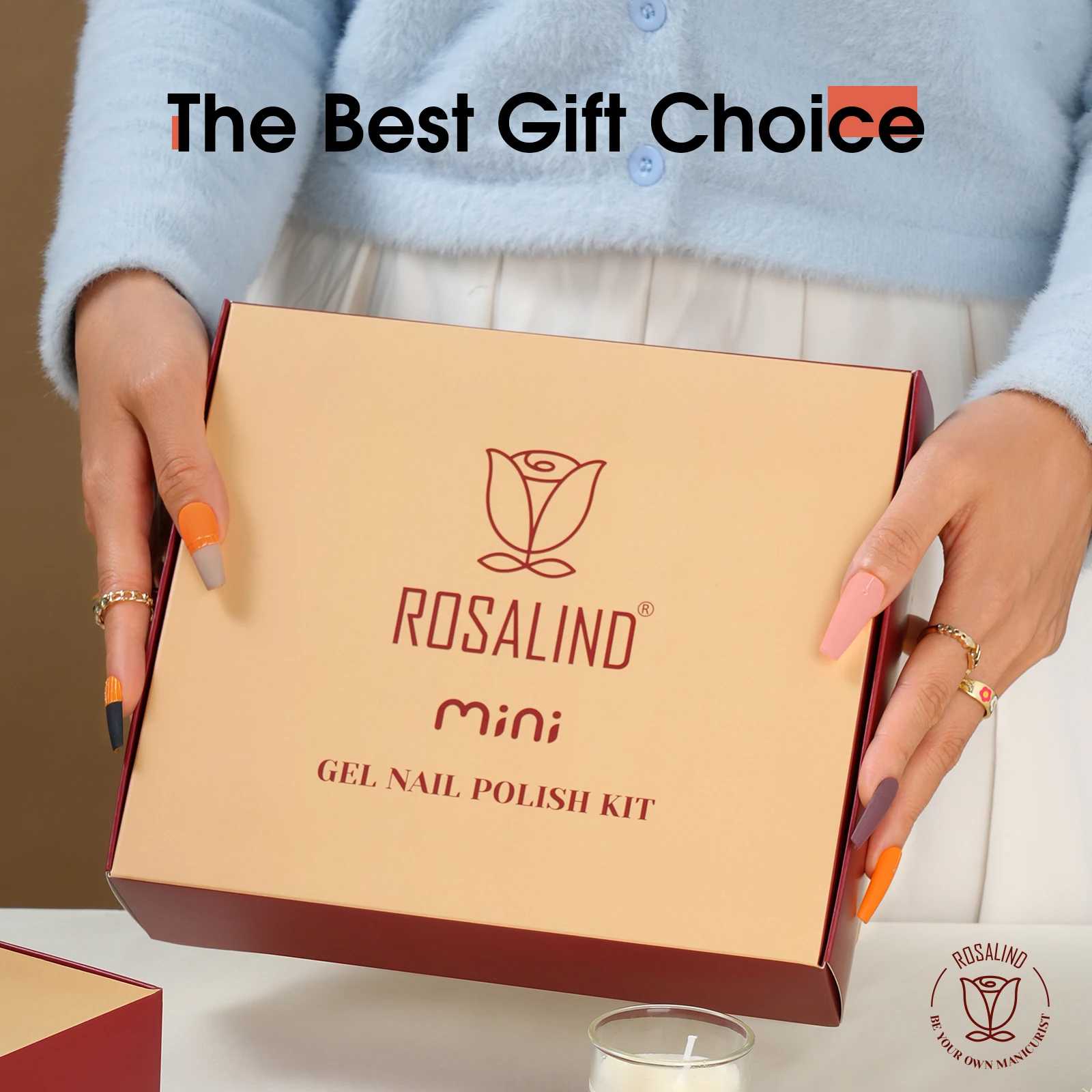 ชุดยาทาเล็บเจลโรซาลินด์ 48 ชิ้น ขนาดมินิ 5 มล. ยาทาเล็บแบบแช่ ติดทนนาน สำหรับตกแต่งเล็บด้วยยูวีเจล