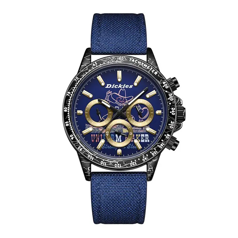 Original Dickies Watch Trendy Student Multifunctional Luminous, Personalized Waterproof Nylon Strap Quartz Watch CL-630