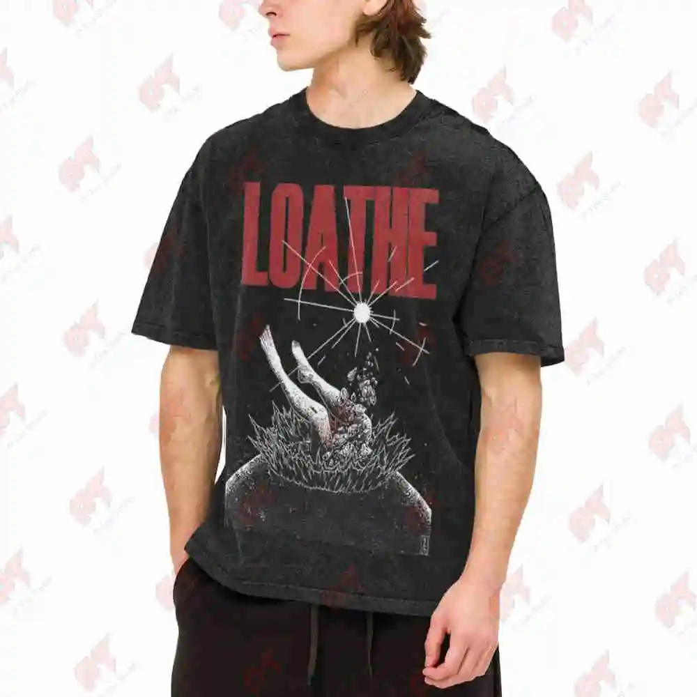 Loathe Band Vintage Washed Tee Pure Cotton T-Shirt