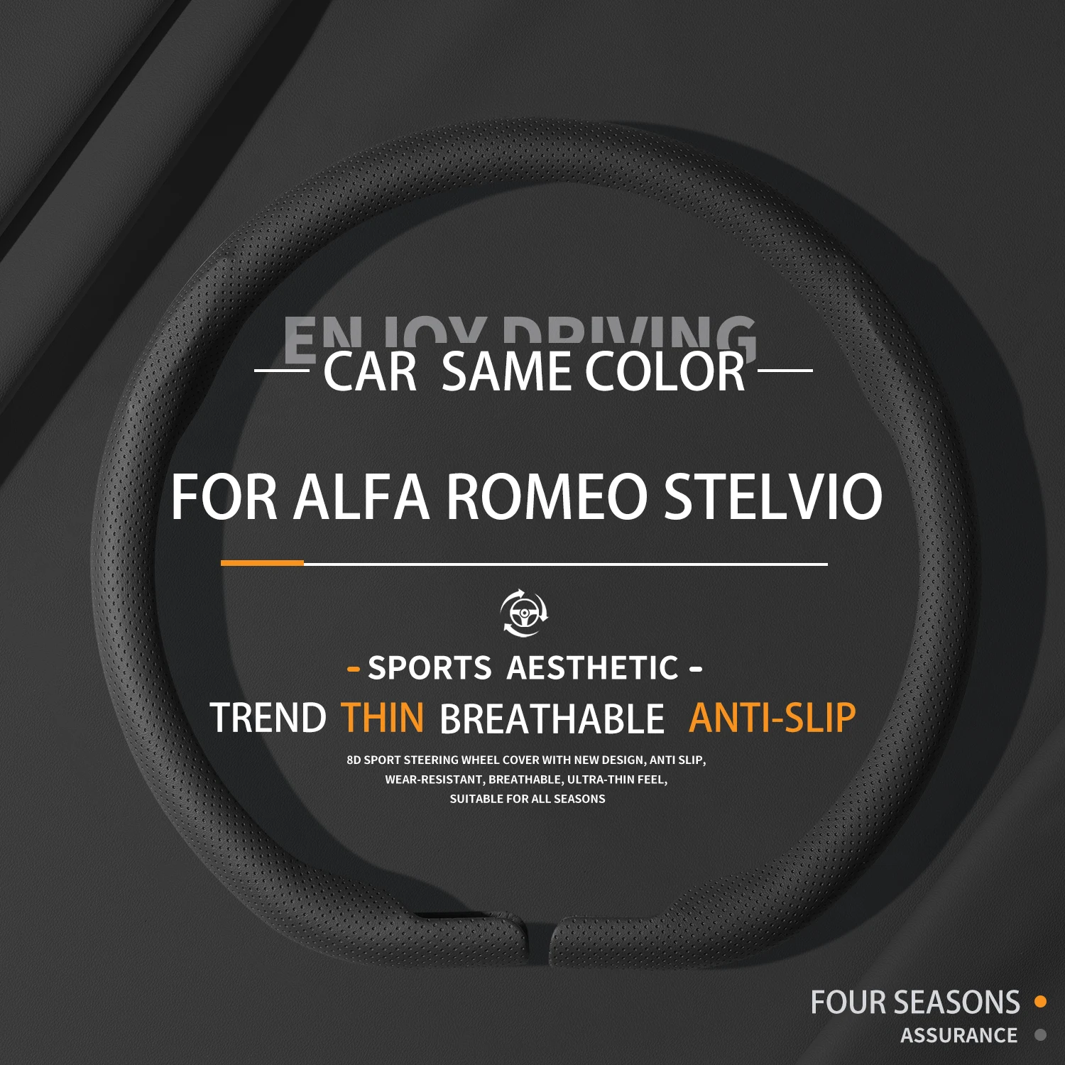 

Suitable For ALFA ROMEO STELVIO Car Steering Wheel Cover All Seasons Interior Accessories Sweating Breathable Anti-slip