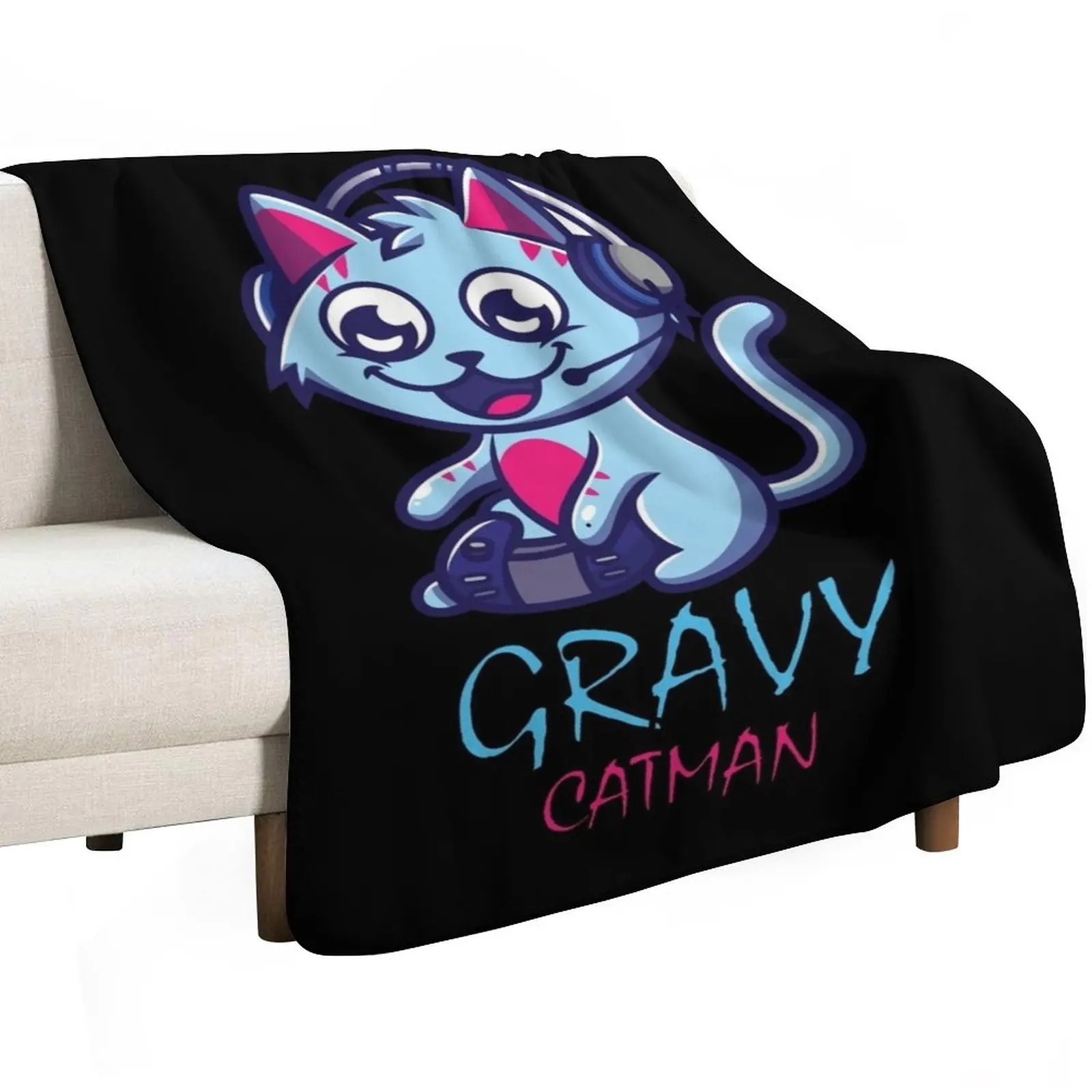 Gravy cat Man gravycatman gaming Throw Blanket No Pilling Soft Warm Blanket for Bed