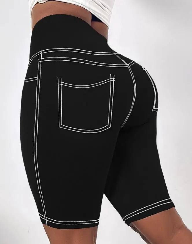 

Premium High Waisted Denim Fitness Shorts Ideal for Yoga Sessions