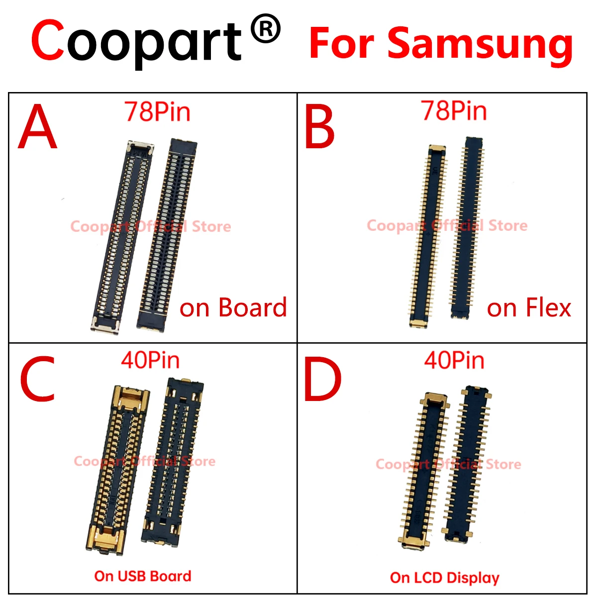5 قطعة 78pin Lcd FPC موصل لسامسونج نوت 10 لايت/N770F/DS A31 A315 A315F A41 A415 شاشة عرض المكونات على اللوحة 40pin