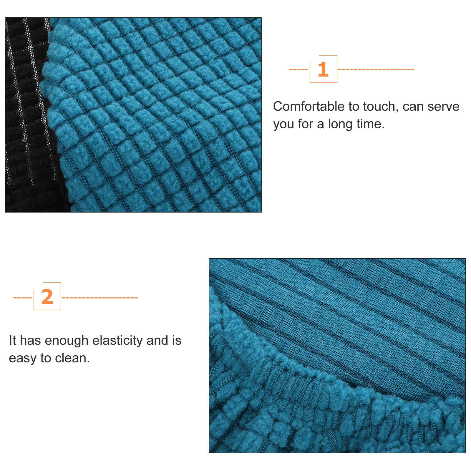 

2Pcs Simple Round Stool Covers Removable Washable Chair Protector Smooth Finish Long Term Use for Kitchen Bar Seating