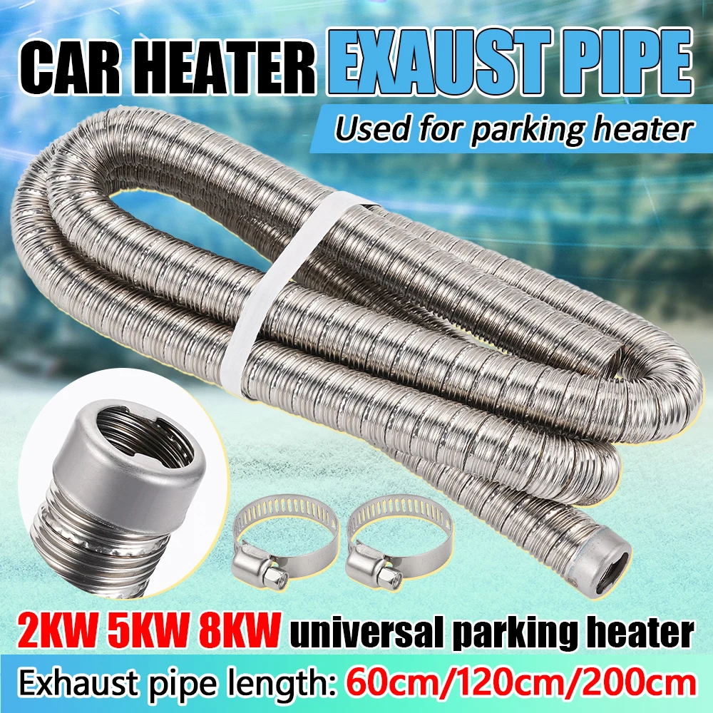 

1 шт. 24-мм двухслойная выхлопная труба из нержавеющей стали 60 см, 100 см, 120 см, 200 см для дизельных автономных отопителей Eberspacher мощностью 2 кВт, 5 кВт, 8 кВт