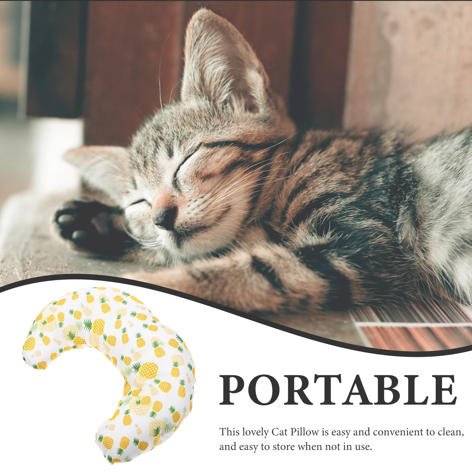 

Cat Neck Pillows for Portable Indoor Little Dogs Cats Fabric Sleeping U-shaped