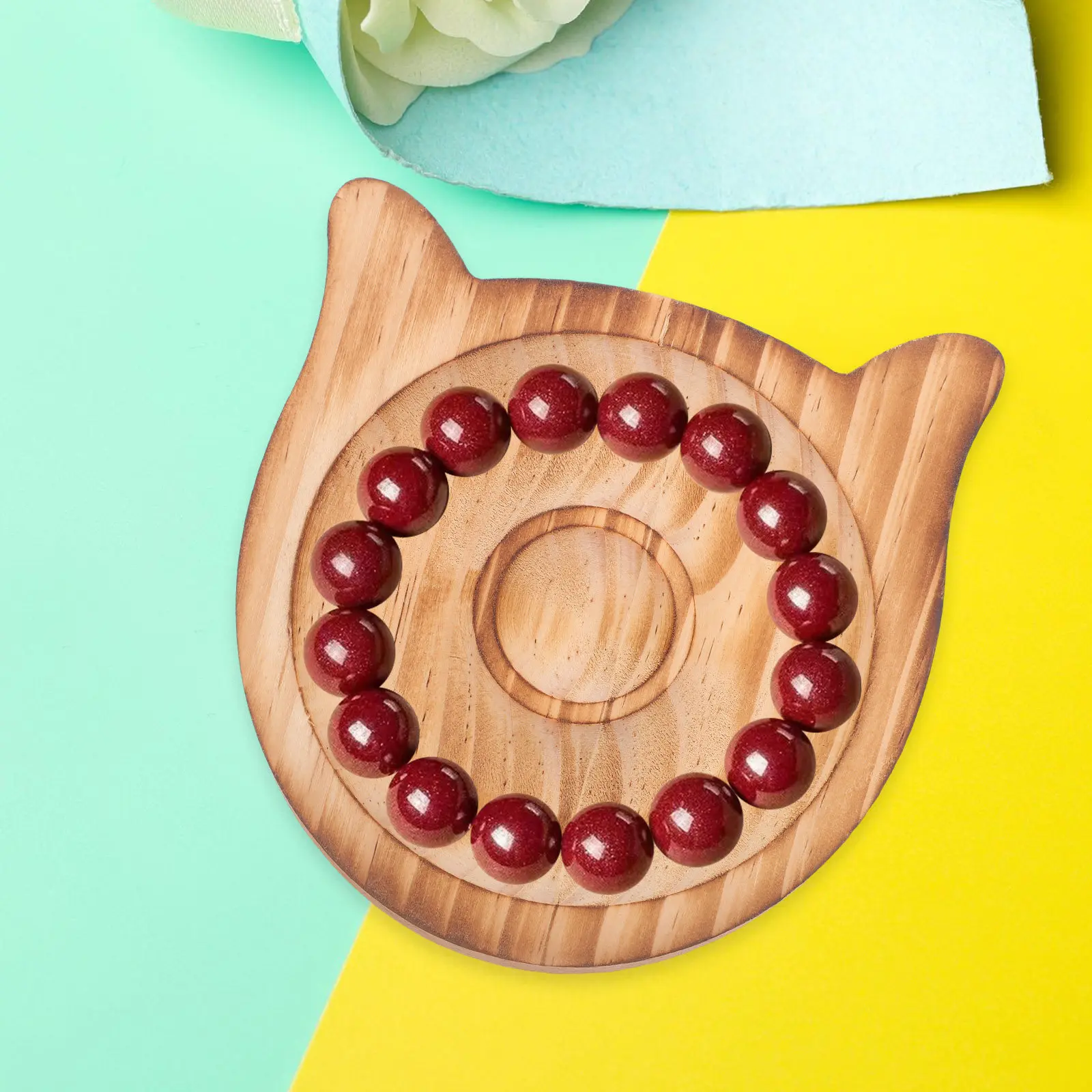 

Wooden Jewelry Tray Smooth Hand-Polished Surface Minimalist Jewelry Holder Display for Rings Bracelets Bangles Beaded Bracelet