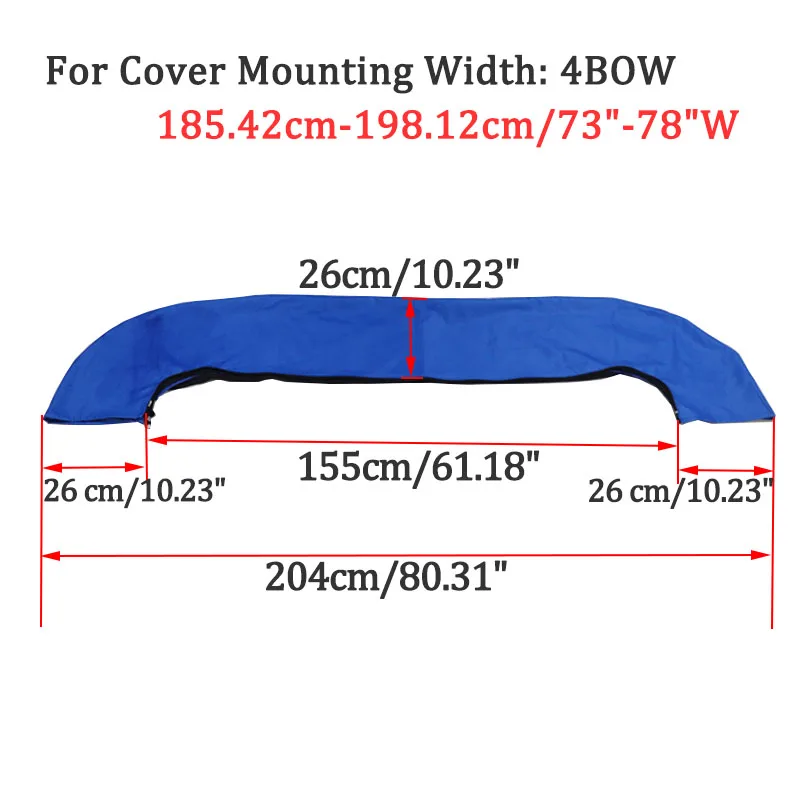 4-Bogen-Bimini-Stiefelüberzug oben, 600D, ohne Rahmen, Yacht-Bootsabdeckung mit Reißverschluss, Anti-UV, wasserdicht, staubdicht, Marine-Zubehör – Detail 13